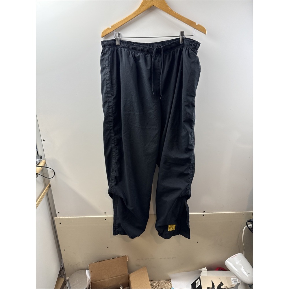 Vintage Nike Pants Mens Xl Black Yellow Cycling Oregon Zip Up Caff Y2k